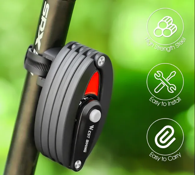 Bicycle Locks Anti-theft Steel Cable Lock Bike With Chain Security Cycling Electric Scooter