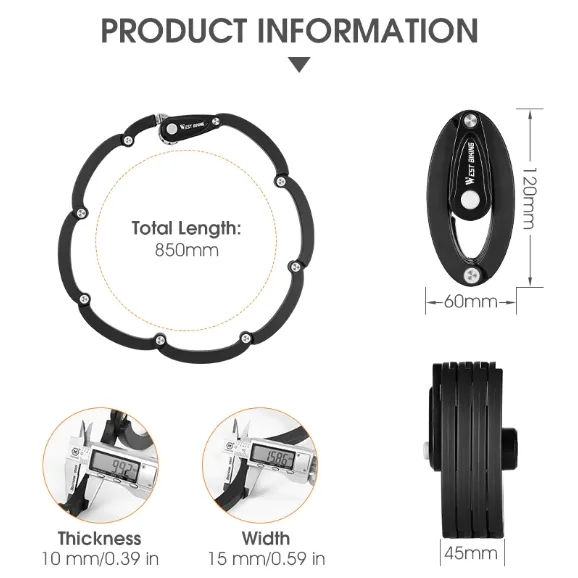 Bicycle Locks Anti-theft Steel Cable Lock Bike With Chain Security Cycling Electric Scooter