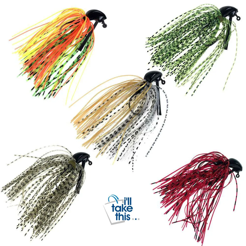 BIG Bass Fly Fishing lures, 5 Pack of Artificial Bait Mixed Colors with Lead Skirt Rubber