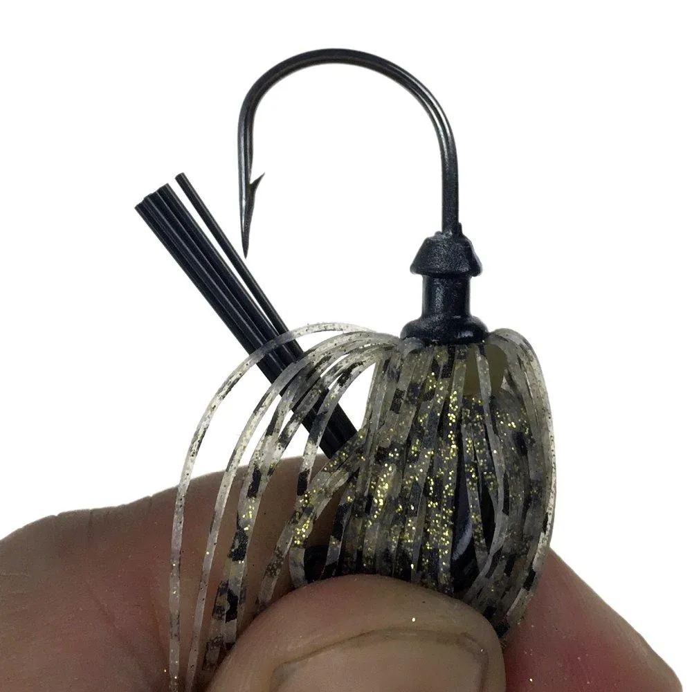 BIG Bass Fly Fishing lures, 5 Pack of Artificial Bait Mixed Colors with Lead Skirt Rubber