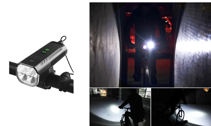 Bike Front Light with Horn USB Rechargeable Headlight