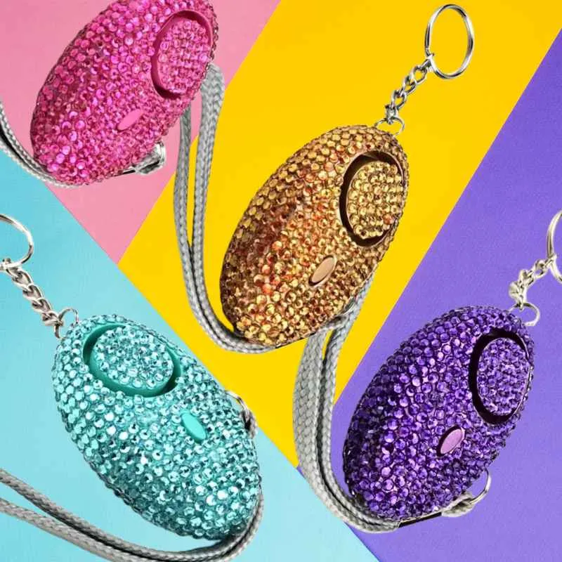 Bling Beacon Rhinestone Panic Alarm Keychain