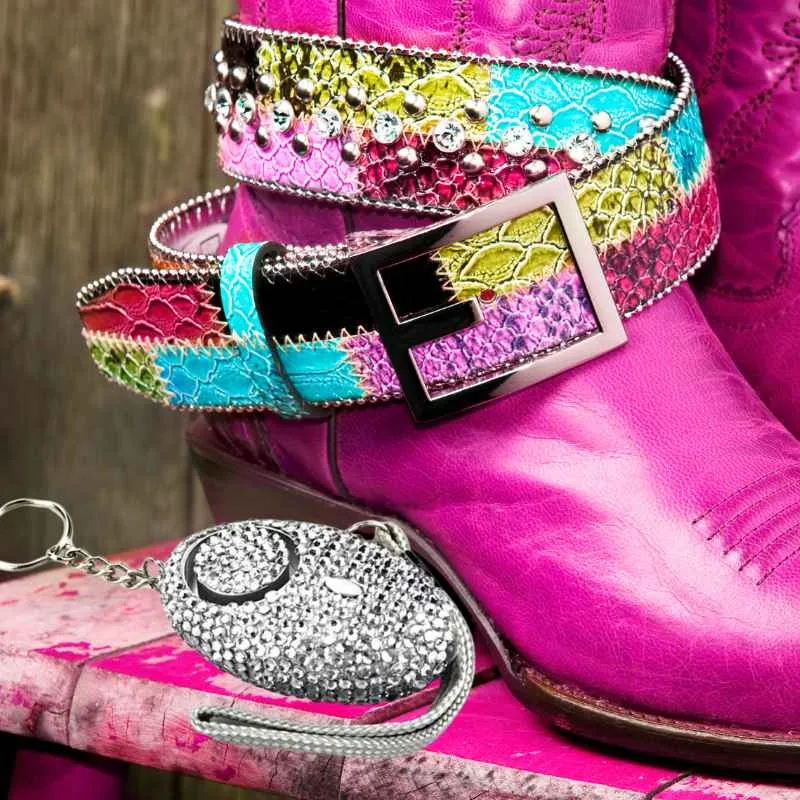 Bling Beacon Rhinestone Panic Alarm Keychain