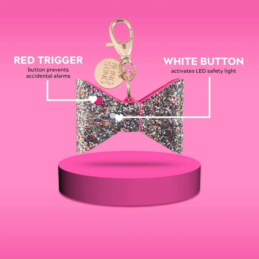 Bling Bow Panic Alarm Personal Safety Flashlight Key Chain