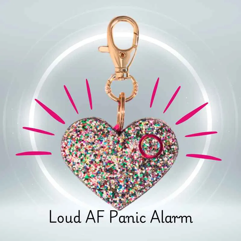Bling Heart Panic Alarm Personal Safety Flashlight Key Chain