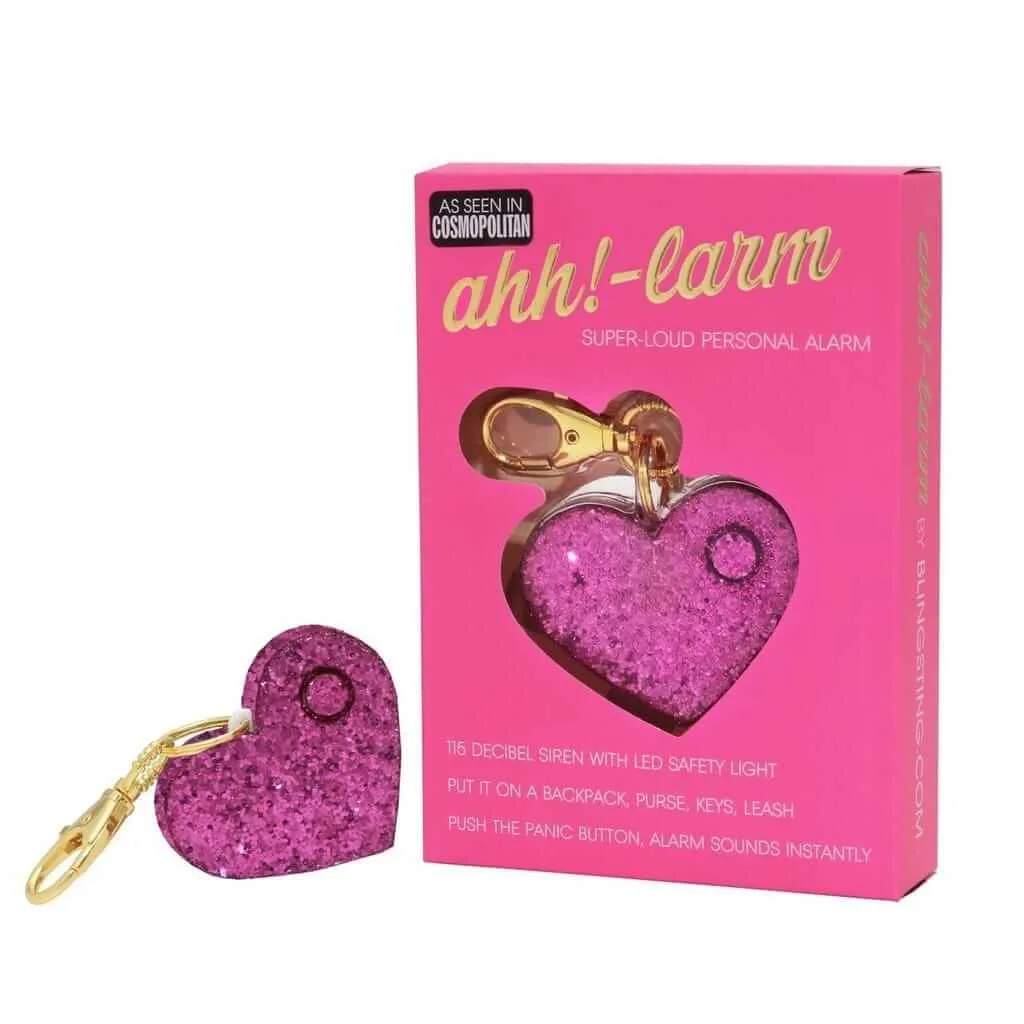 Bling Heart Panic Alarm Personal Safety Flashlight Key Chain