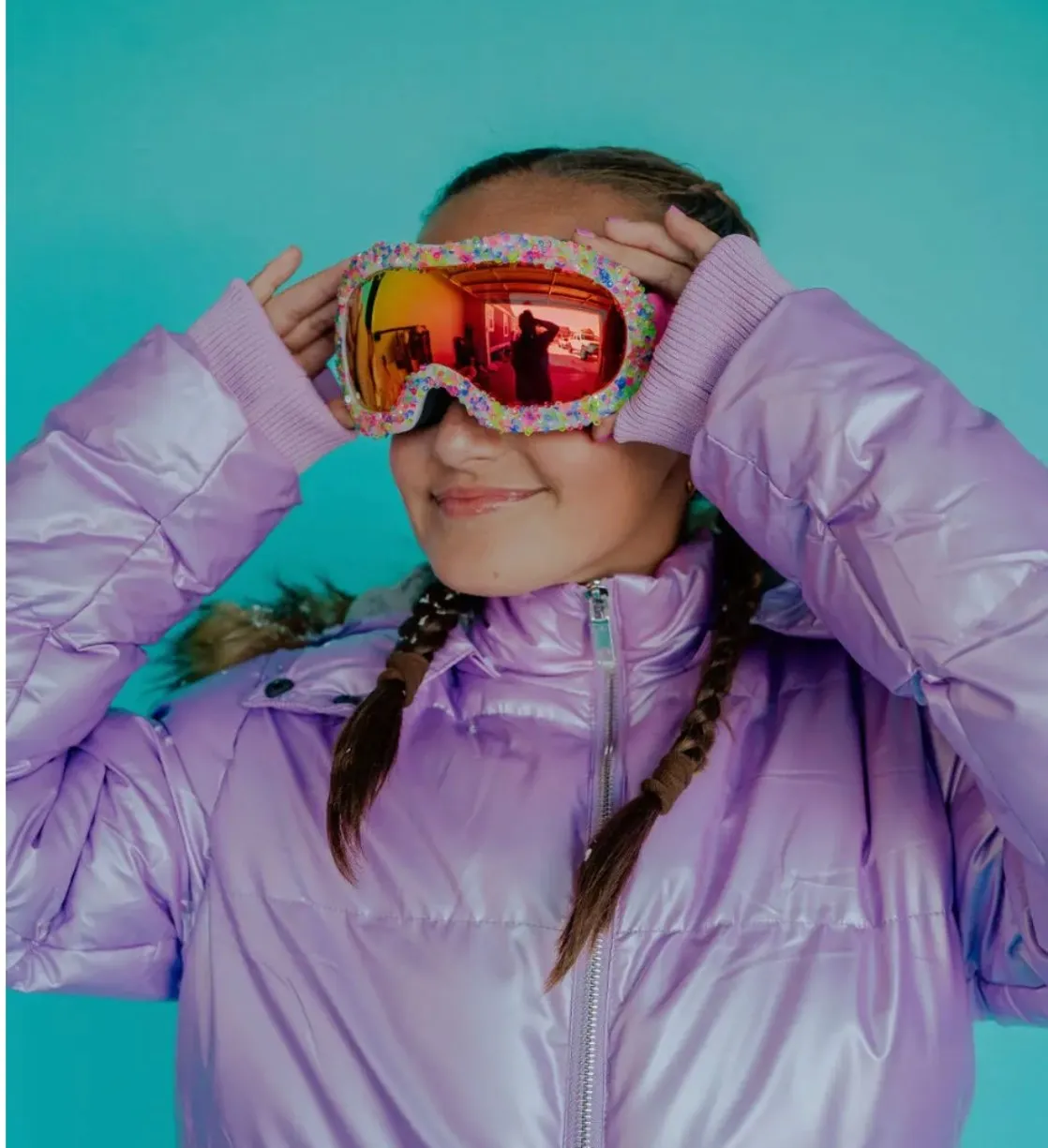 Bling2o Girls Pink Crystal Glaciers Ski & Snow Mask