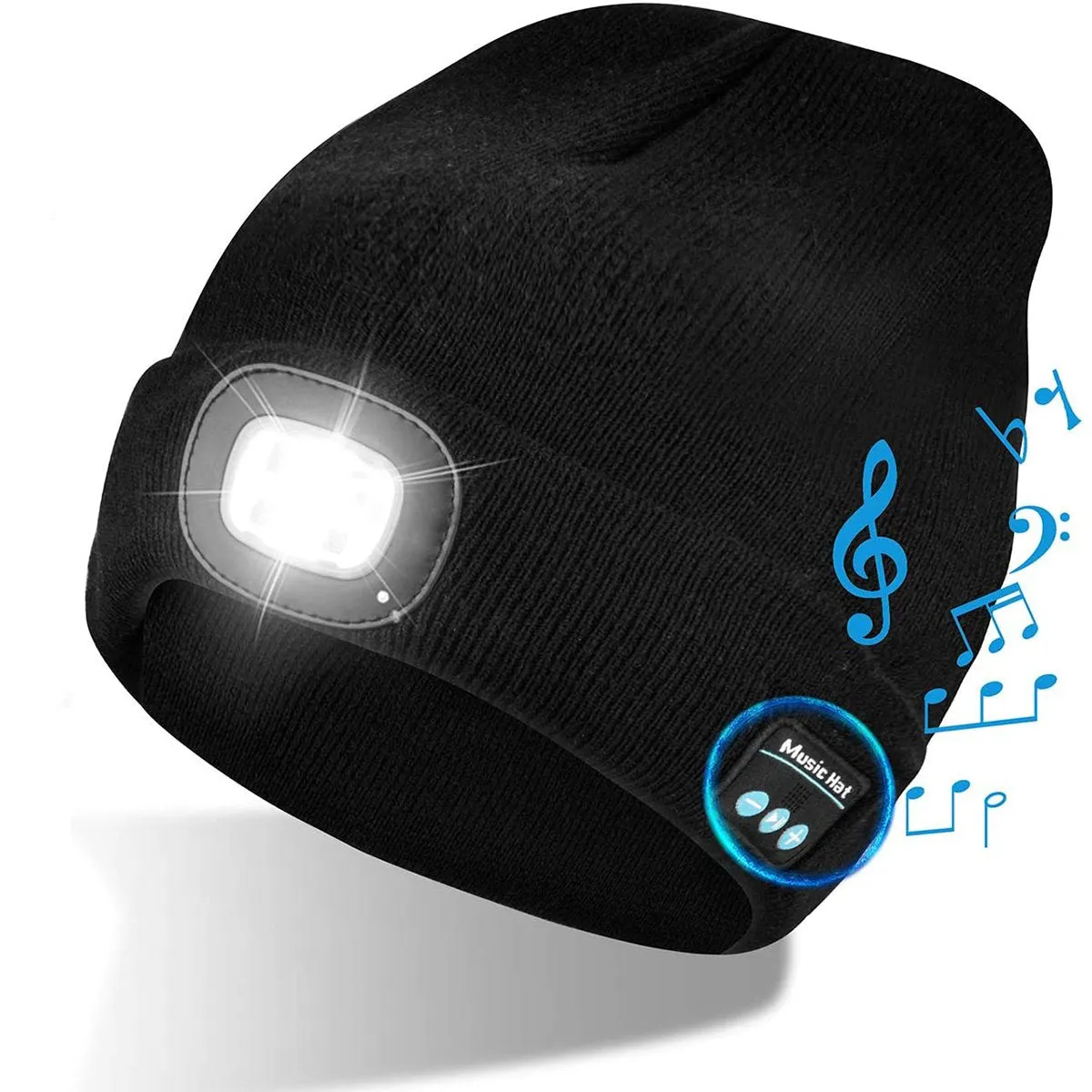 Bluetooth Music Beanie with Headlamp