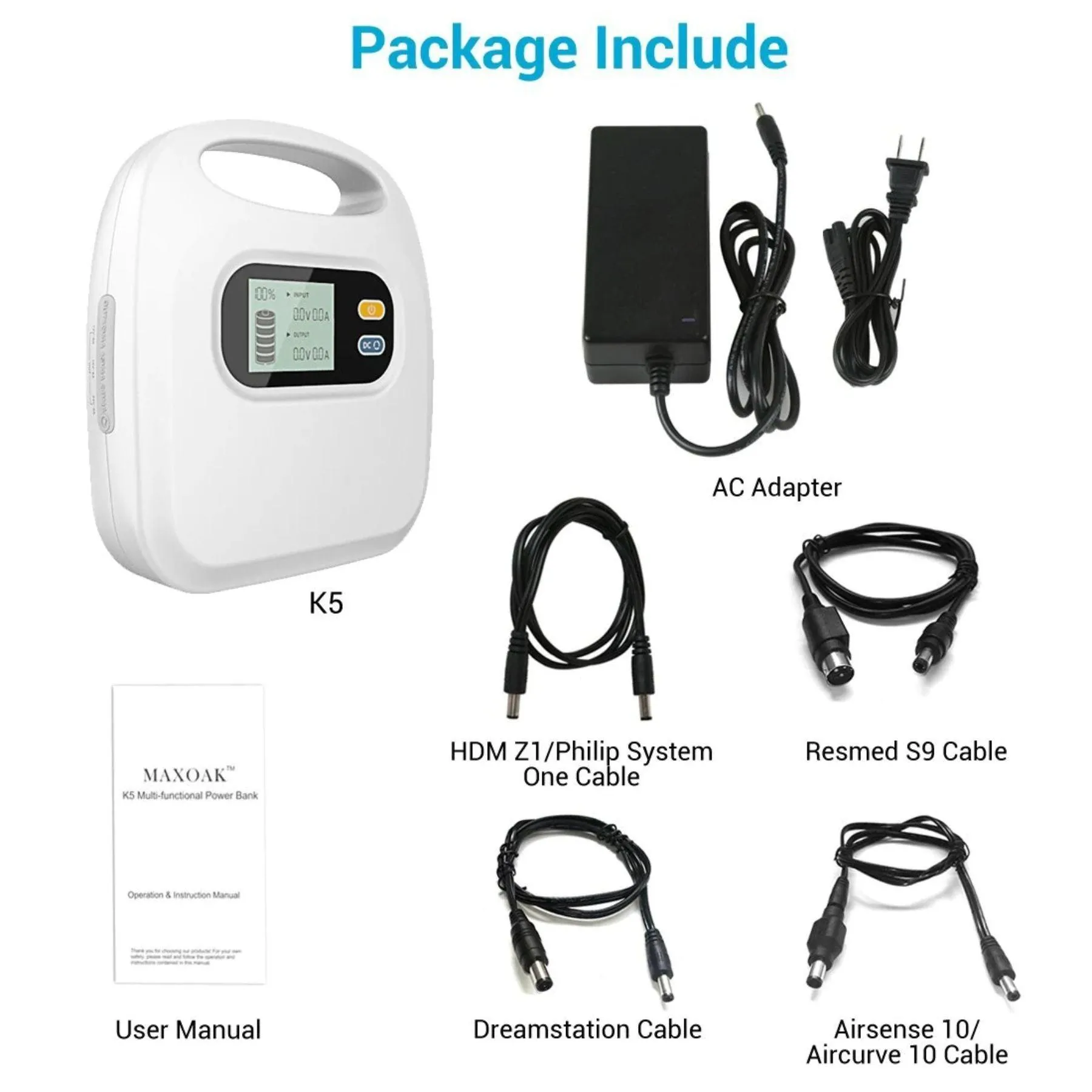 Bluetti AC200P Portable Power Station with K5 CPAP Battery Backup