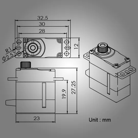 BMS-A206 Mini, Digital, High Speed, Coreless