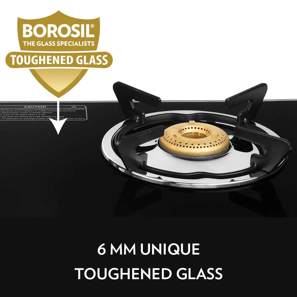 Borosil Blaze Glass-top Gas Stove, 4 Burners