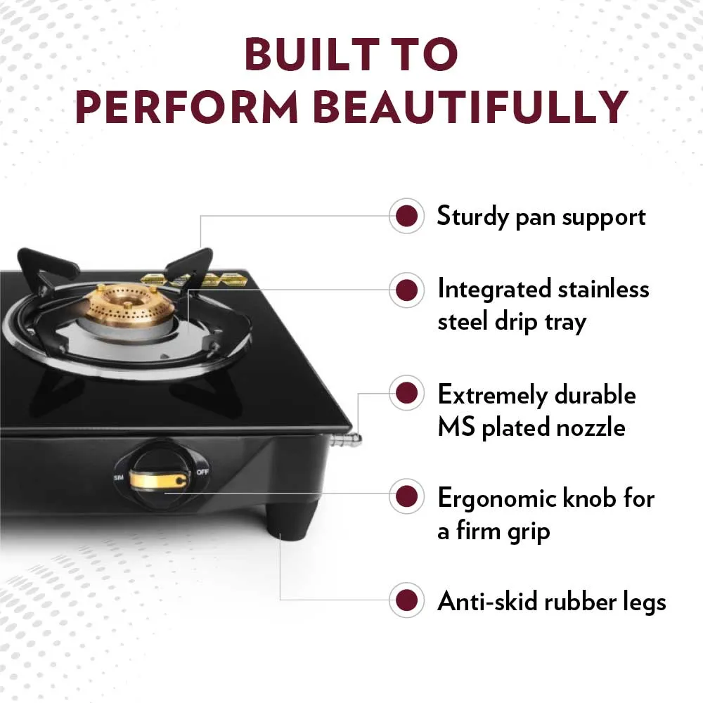 Borosil Flare Glasstop Gas stove, 2 Burners