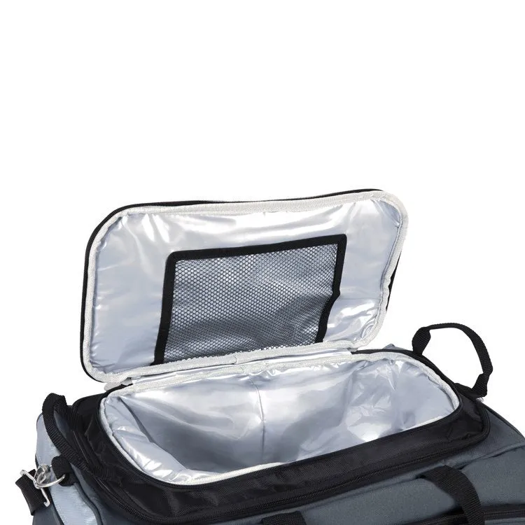 Buccaneer Portable Charcoal Grill and Cooler Tote, Black with Gray and Silver