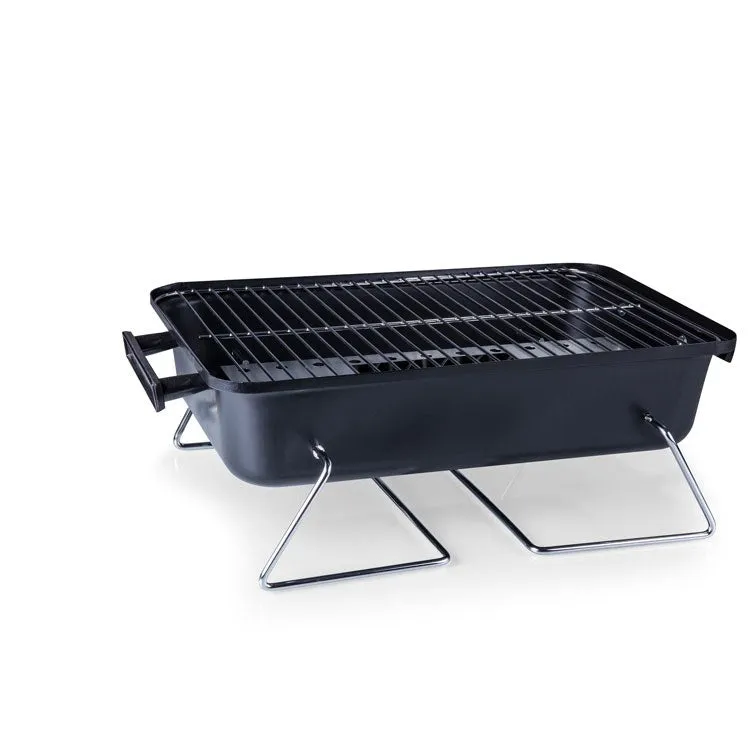 Buccaneer Portable Charcoal Grill and Cooler Tote, Black with Gray and Silver