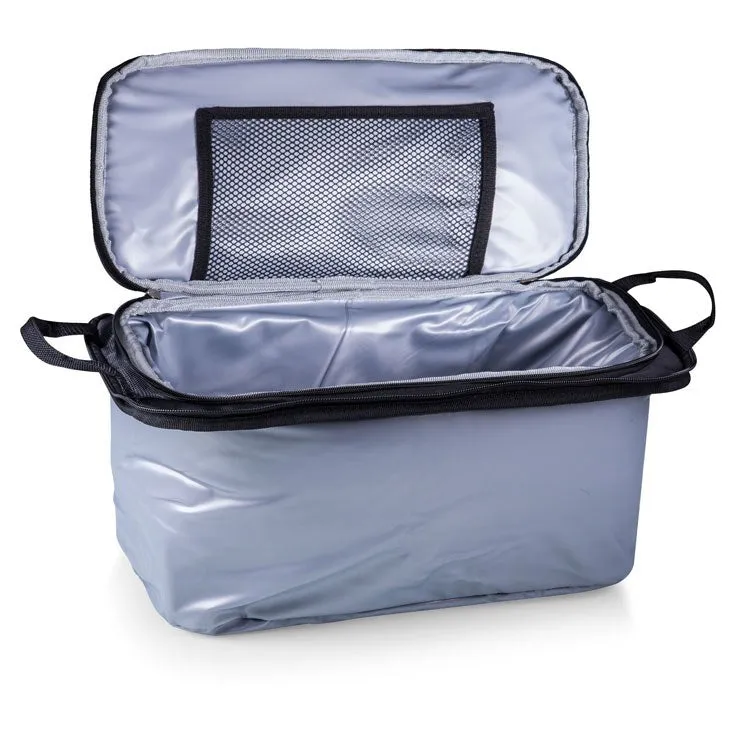 Buccaneer Portable Charcoal Grill and Cooler Tote, Black with Gray and Silver