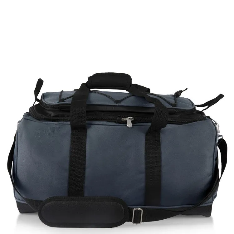 Buccaneer Portable Charcoal Grill and Cooler Tote, Black with Gray and Silver