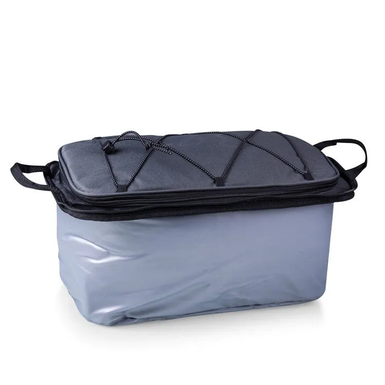 Buccaneer Portable Charcoal Grill and Cooler Tote, Black with Gray and Silver