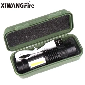 Built In Battery XP-G Q5 LED Zoom Focus Mini Led Flashlight Torch Lamp Torch Lantern Adjustable Penlight Waterproof Flashlamp