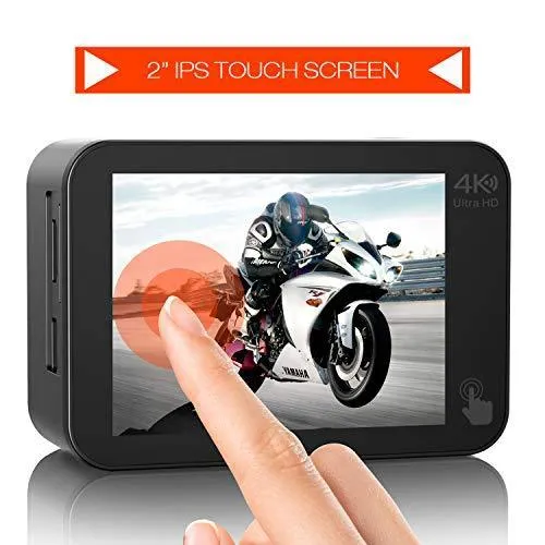 Campark V30 Native 4K Action Camera 20MP EIS Touch Screen WiFi Waterproof PC Webcam with Optional View Angle, 2 1350mAh Batteries and Mounting Accessories Kit