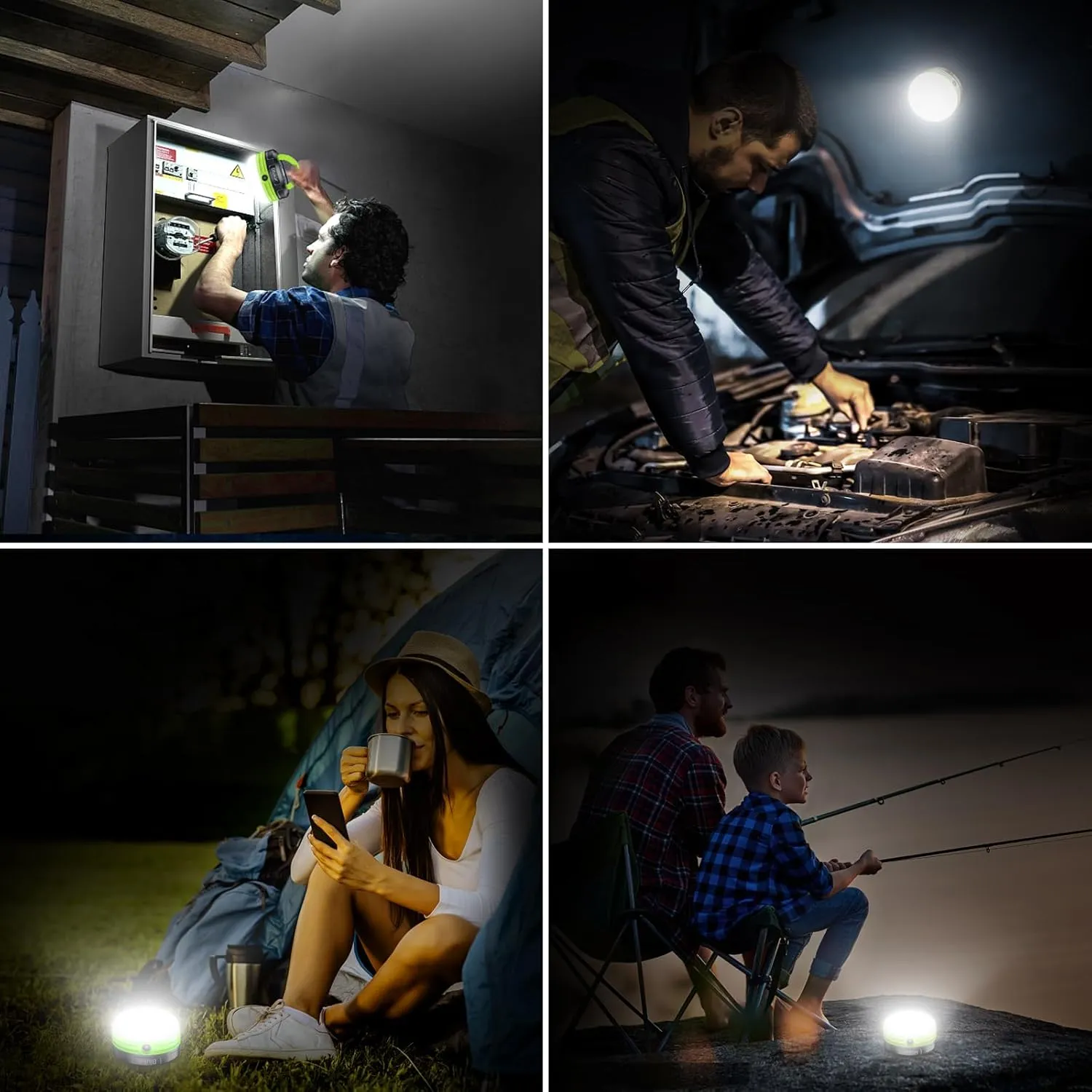 Camping Lantern, Camping Light LED Outdoor Lights, Tent Light Battery Powered,Water Resistant 3 Modes Emergency Light for Camping, Emergency, Fishing, Hiking etc. (3 AA Batteries Included)