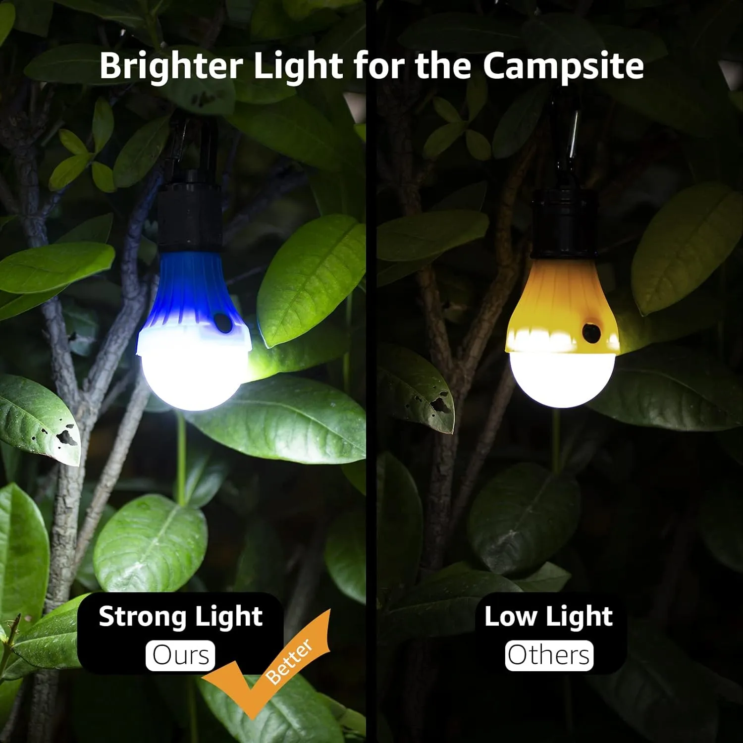 Camping Lights, Battery Powered Tent Lights, Warm White and Daylight Modes, Camping Accessories, Hanging Camping Lantern, Battery Lights for Power Cuts, Pack of 4 (AAA Battery Included)