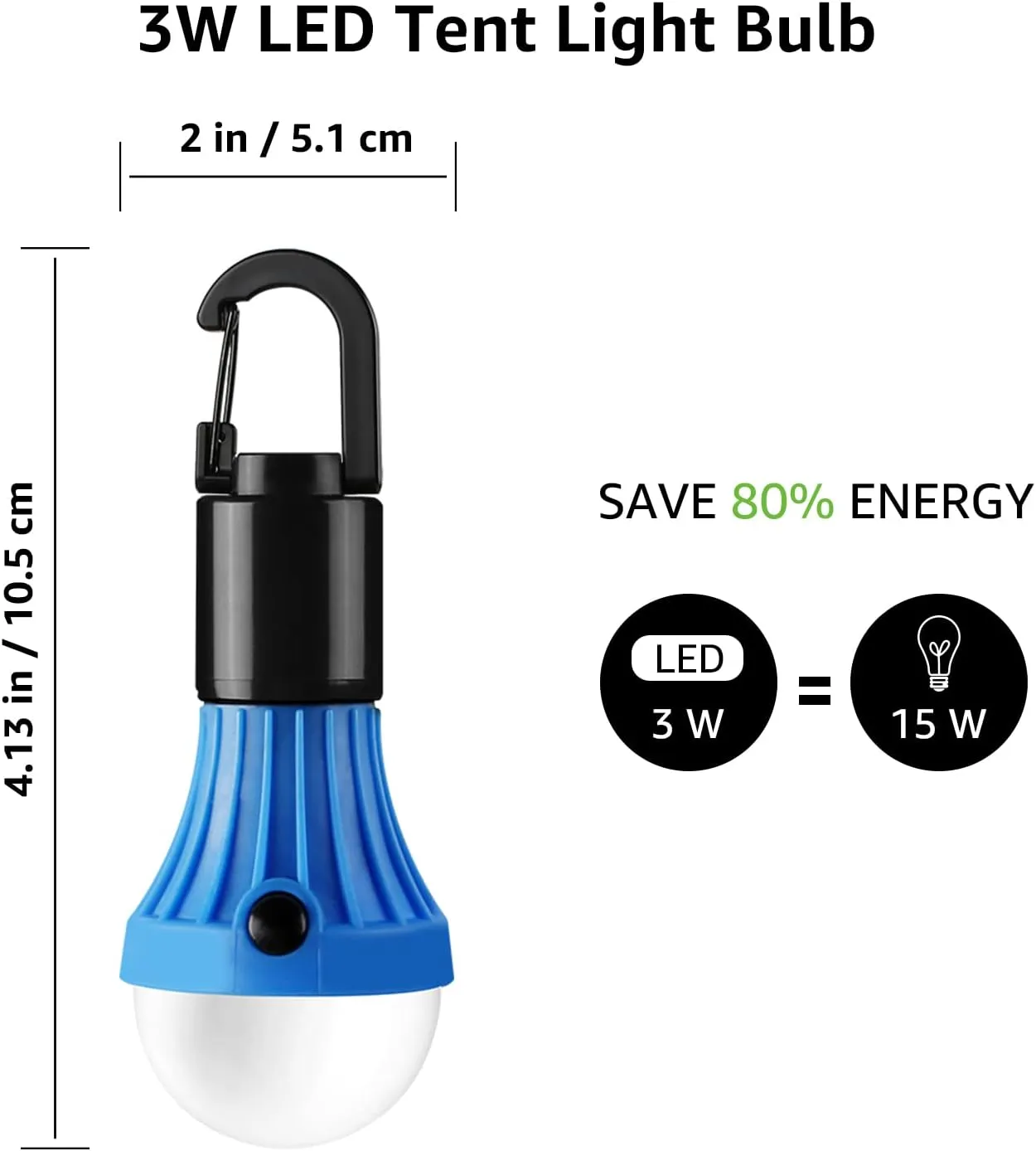 Camping Lights, Battery Powered Tent Lights, Warm White and Daylight Modes, Camping Accessories, Hanging Camping Lantern, Battery Lights for Power Cuts, Pack of 4 (AAA Battery Included)