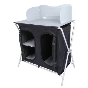 Camping Table with Roll Up Table Top and Storage