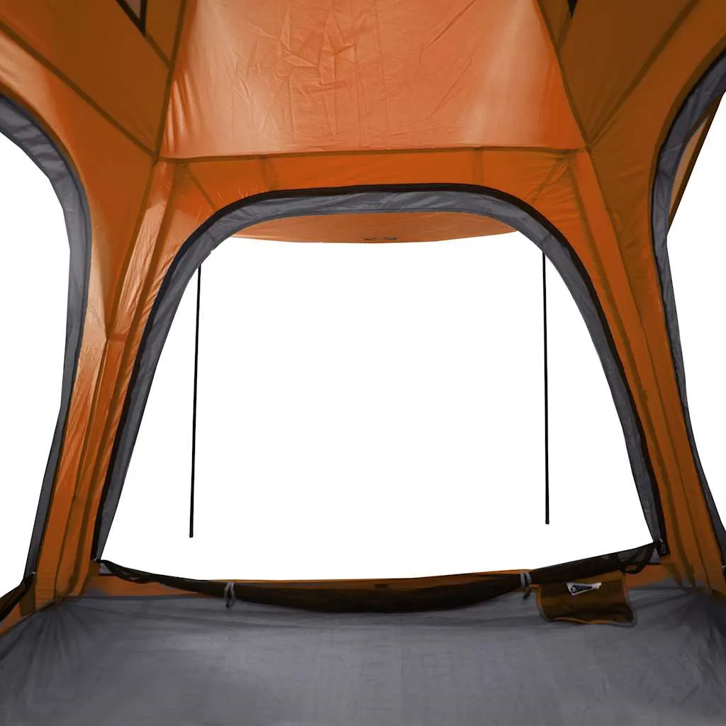 Camping Tent 4-Person Grey and Orange Quick Release Waterproof