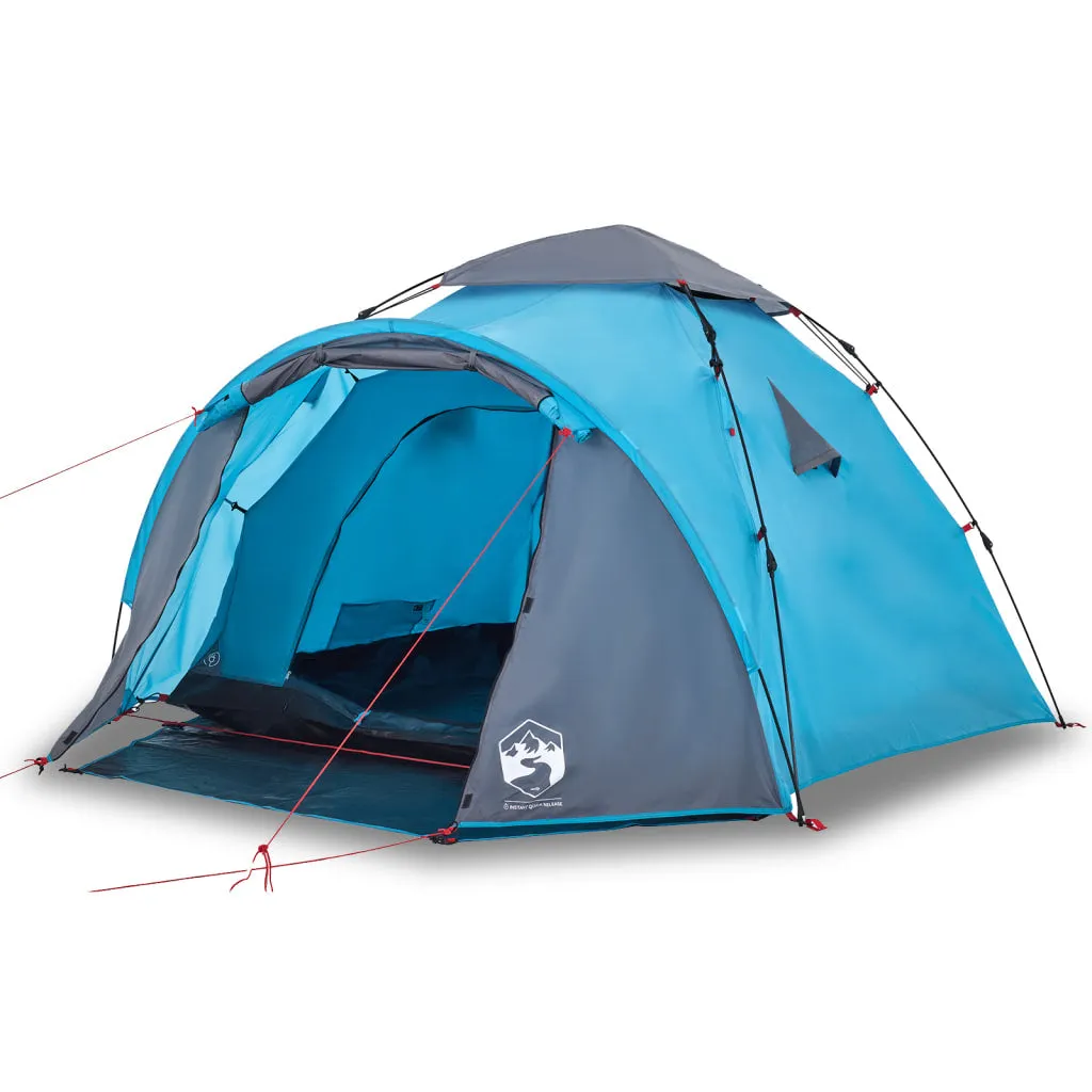 Camping Tent Dome 3-Person Blue Quick Release