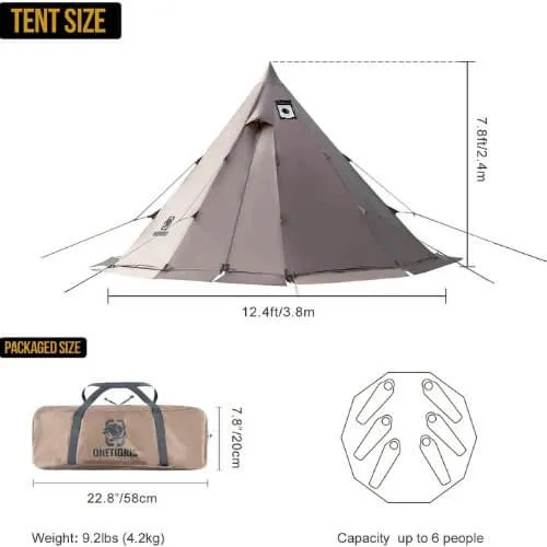 Camping tipi Tent – Spacious & Waterproof, Designed for Wood Stove