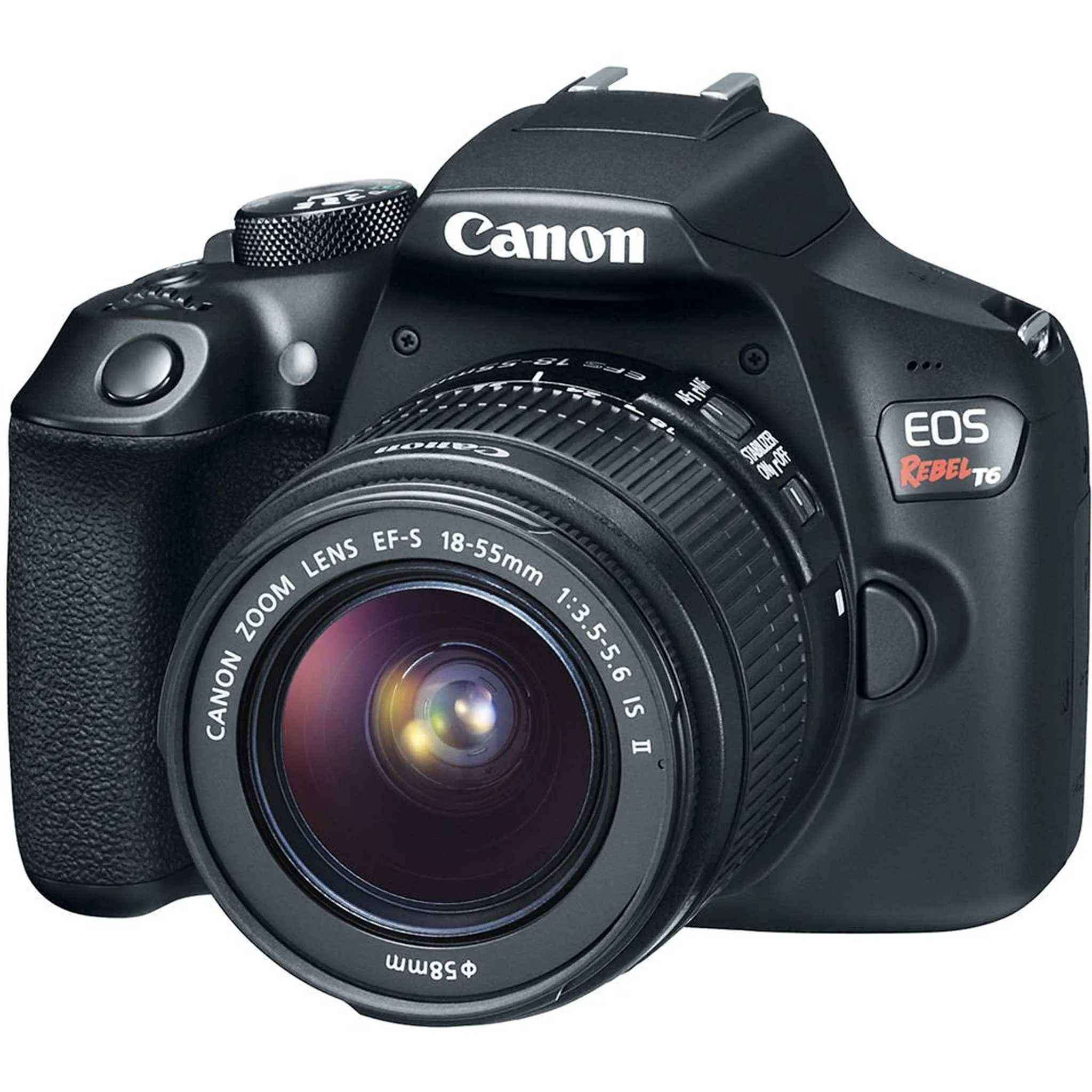 Canon EOS Rebel T6 DSLR Camera 18-55mm is II Lens   Flash   UV FLD CPL Filter Kit   Wide Angle & Telephoto Lens   Camera Pro Bundle