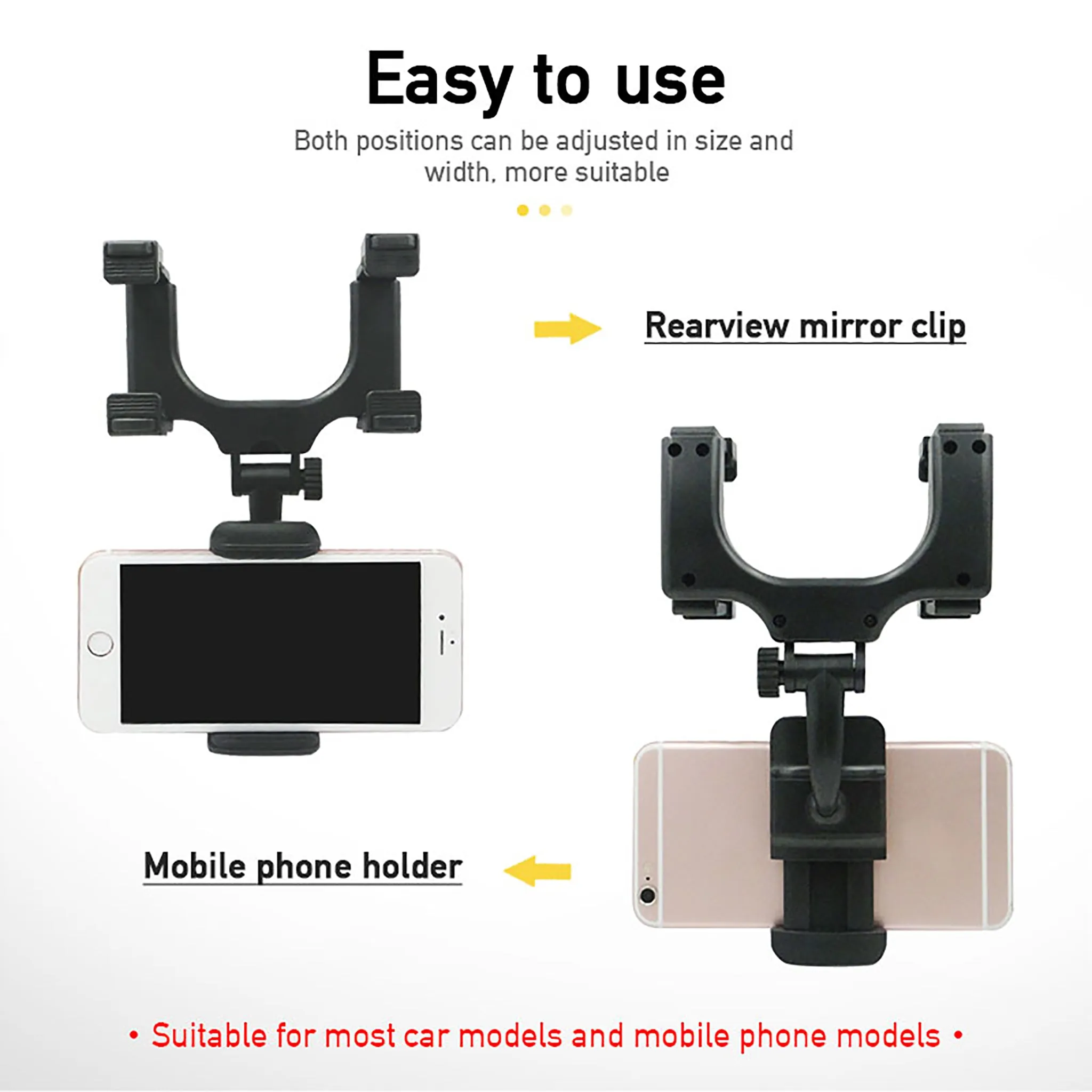 Car Rear View Mirror Phone Holder Universal Auto Car Navigation Bracket