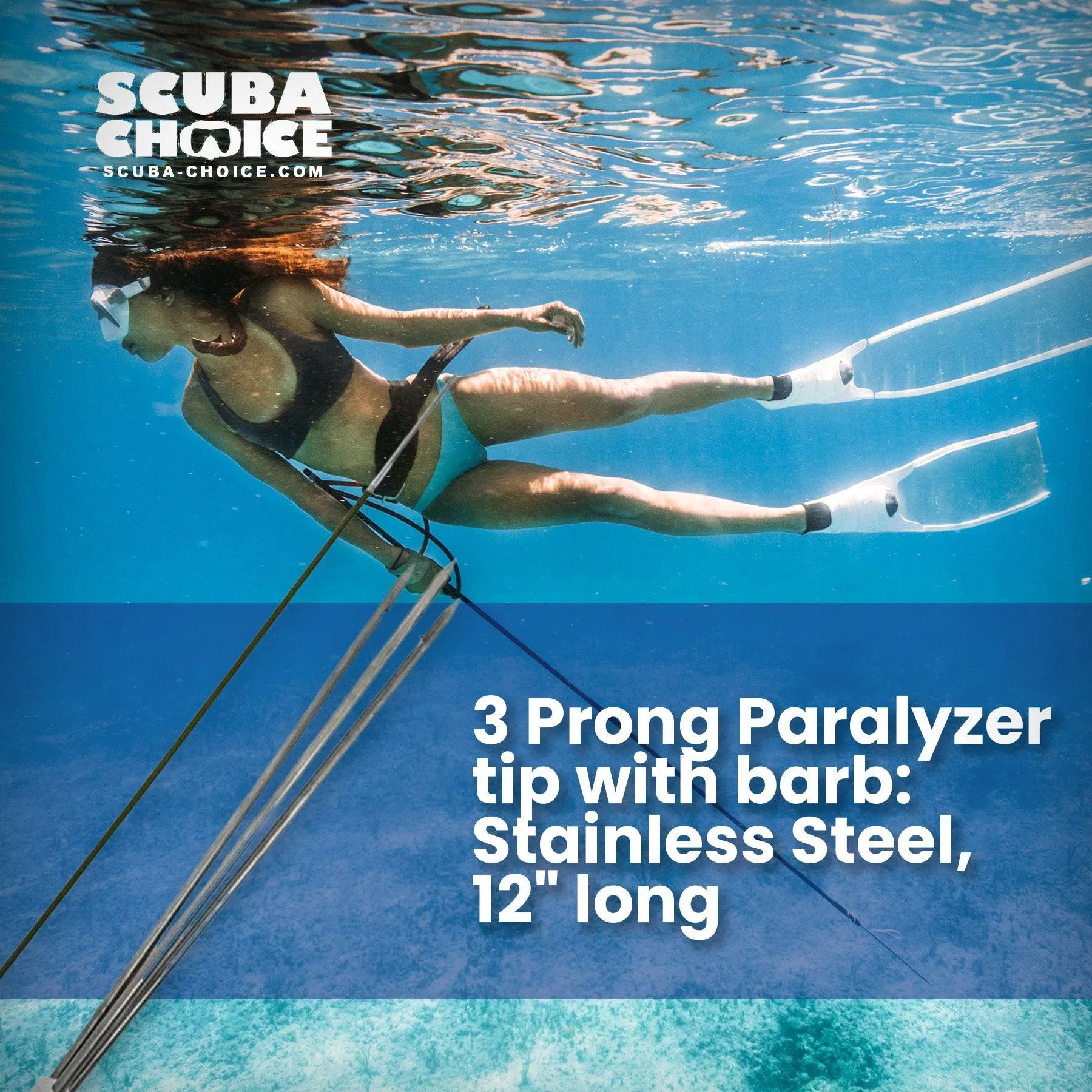 CARBON FIBER 7' One Piece Spearfishing Pole Spear w/ 3 Prong SS Paralyzer Tip