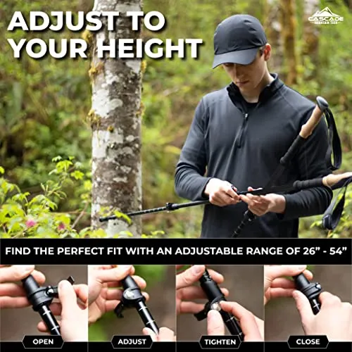 Cascade Mountain Tech Trekking Poles - Carbon Fiber
