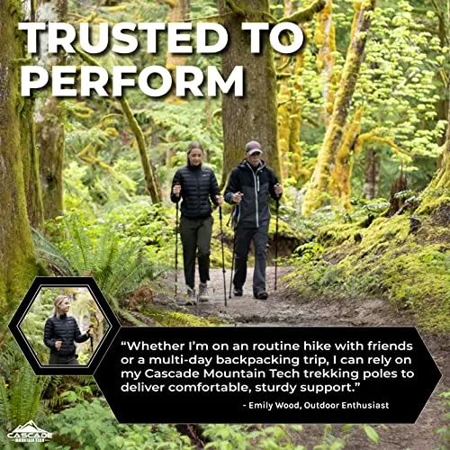 Cascade Mountain Tech Trekking Poles - Carbon Fiber