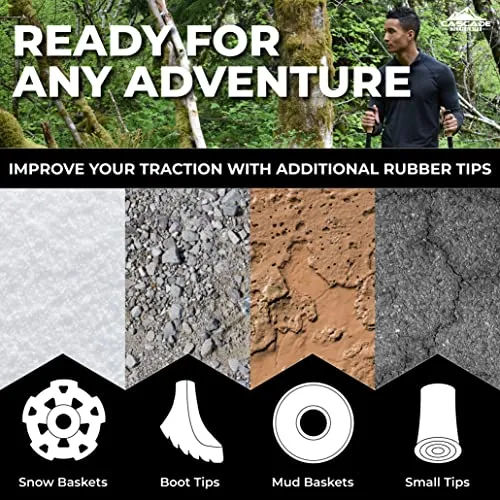 Cascade Mountain Tech Trekking Poles - Carbon Fiber