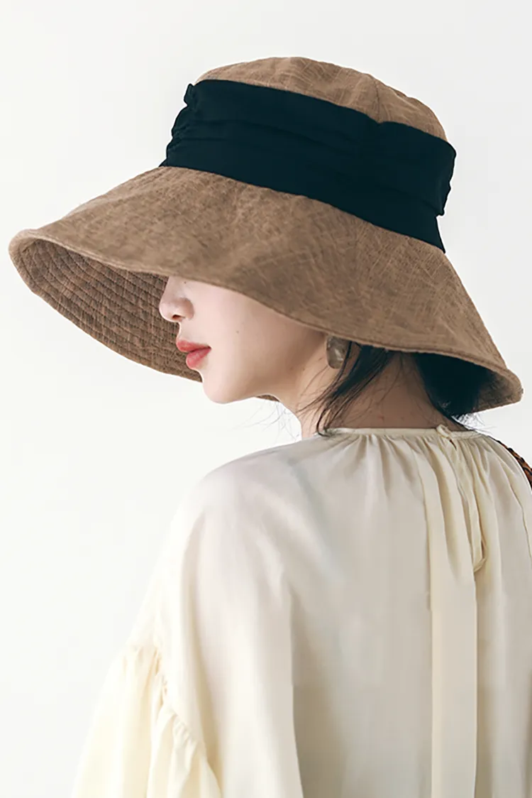 Casual Linen Wide Brim Sun Hat