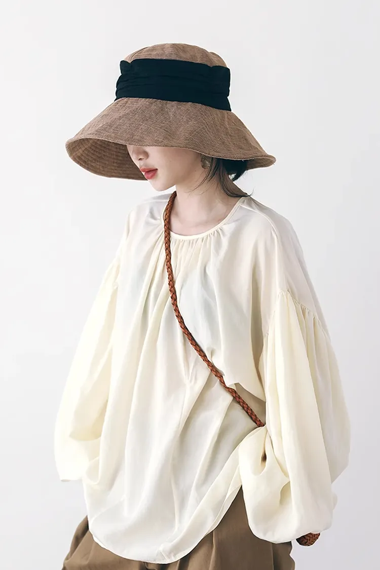 Casual Linen Wide Brim Sun Hat