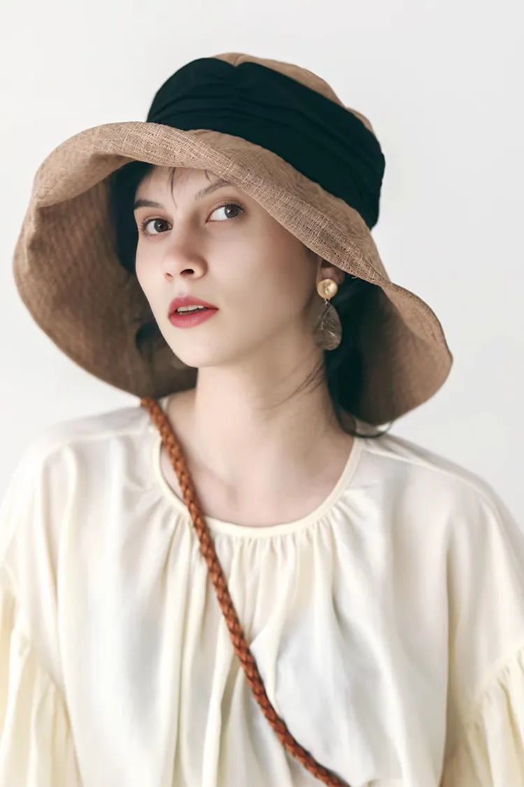 Casual Linen Wide Brim Sun Hat