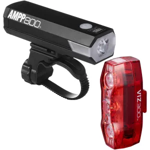 CatEye Headlight and Rear Light Combo Kit - AMPP800/ViZ300