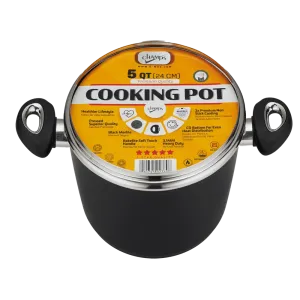 Champs Black Pot NS Speckled Inside w/ Glass Lid 5 qrt