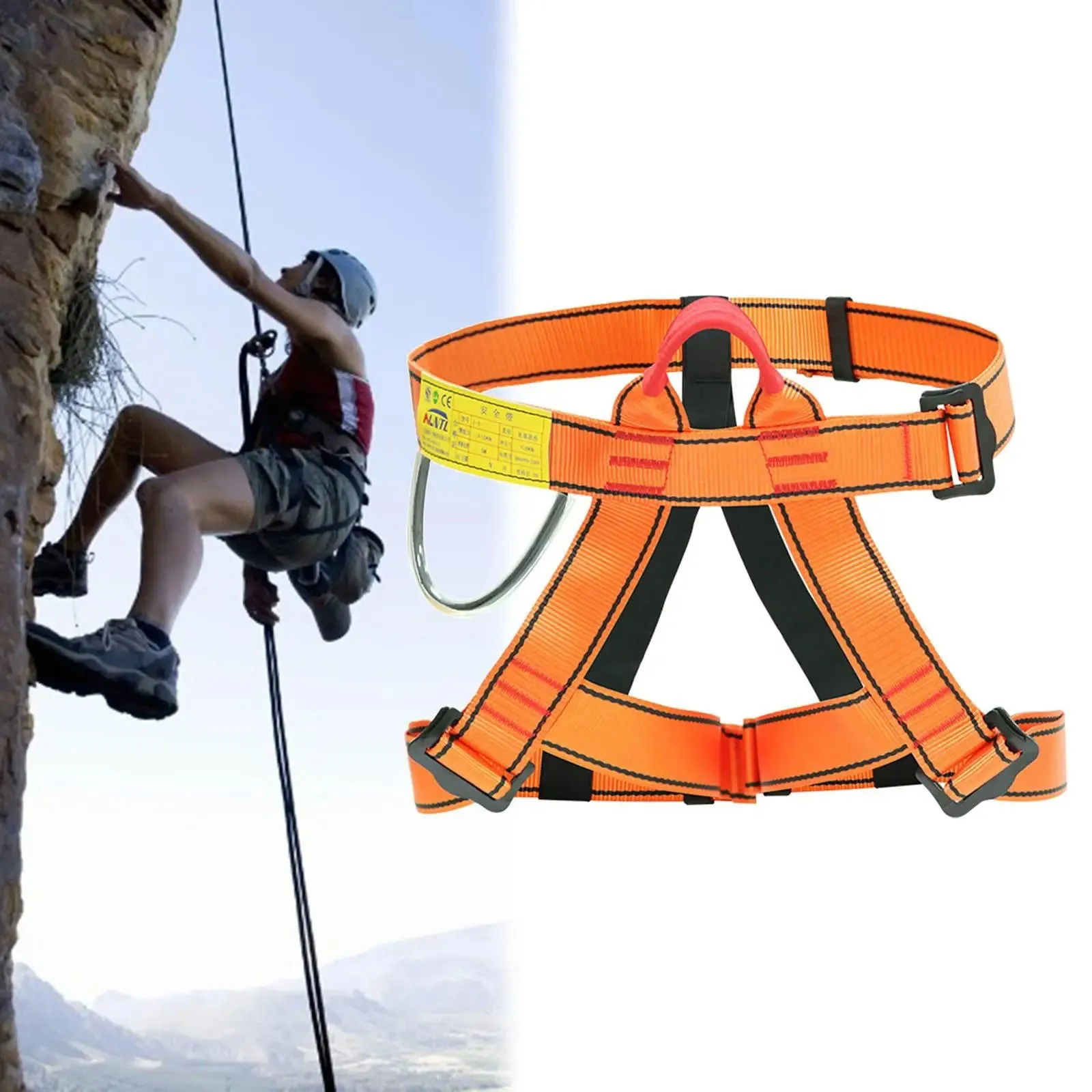 Climbing Harness, Protect Waist Harness, Half Body Harness for Mountaineering