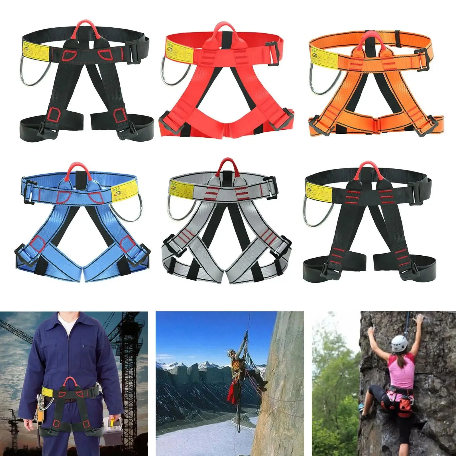 Climbing Harness, Protect Waist Harness, Half Body Harness for Mountaineering