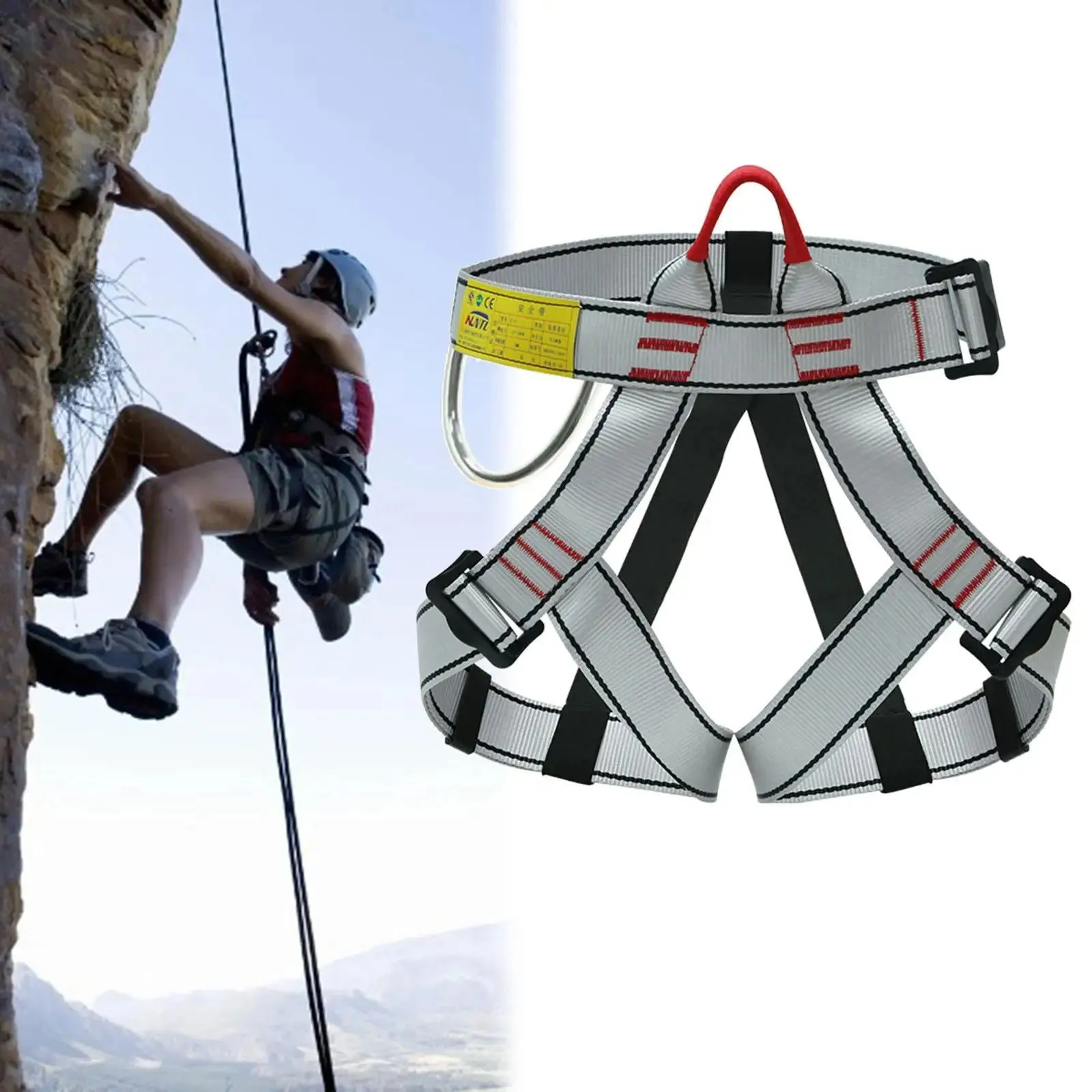 Climbing Harness, Protect Waist Harness, Half Body Harness for Mountaineering