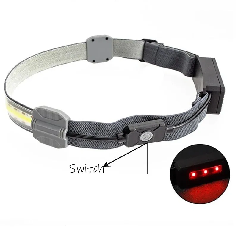 Cob Headlamp Large Floodlight LED Outdoor Household Portable LED Light with Built-in 1200mah Battery USB Rechargeable Head Lamp