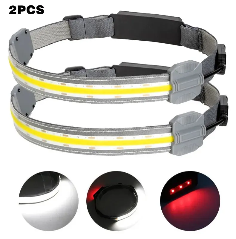 Cob Headlamp Large Floodlight LED Outdoor Household Portable LED Light with Built-in 1200mah Battery USB Rechargeable Head Lamp