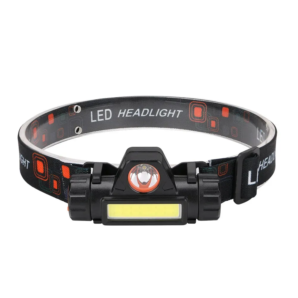 Cob Headlamp Large Floodlight LED Outdoor Household Portable LED Light with Built-in 1200mah Battery USB Rechargeable Head Lamp