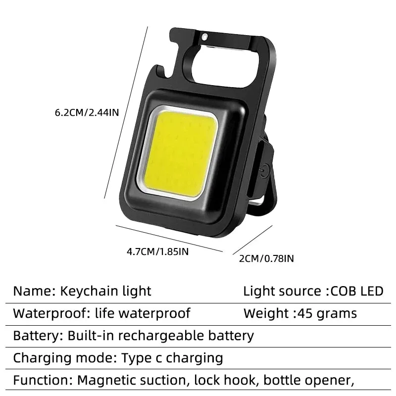 COB LED Mini Flashlight – Super Bright Keychain Light for Outdoor Emergencies and Camping