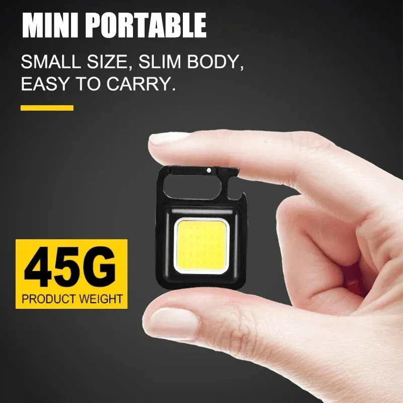 COB LED Mini Flashlight – Super Bright Keychain Light for Outdoor Emergencies and Camping