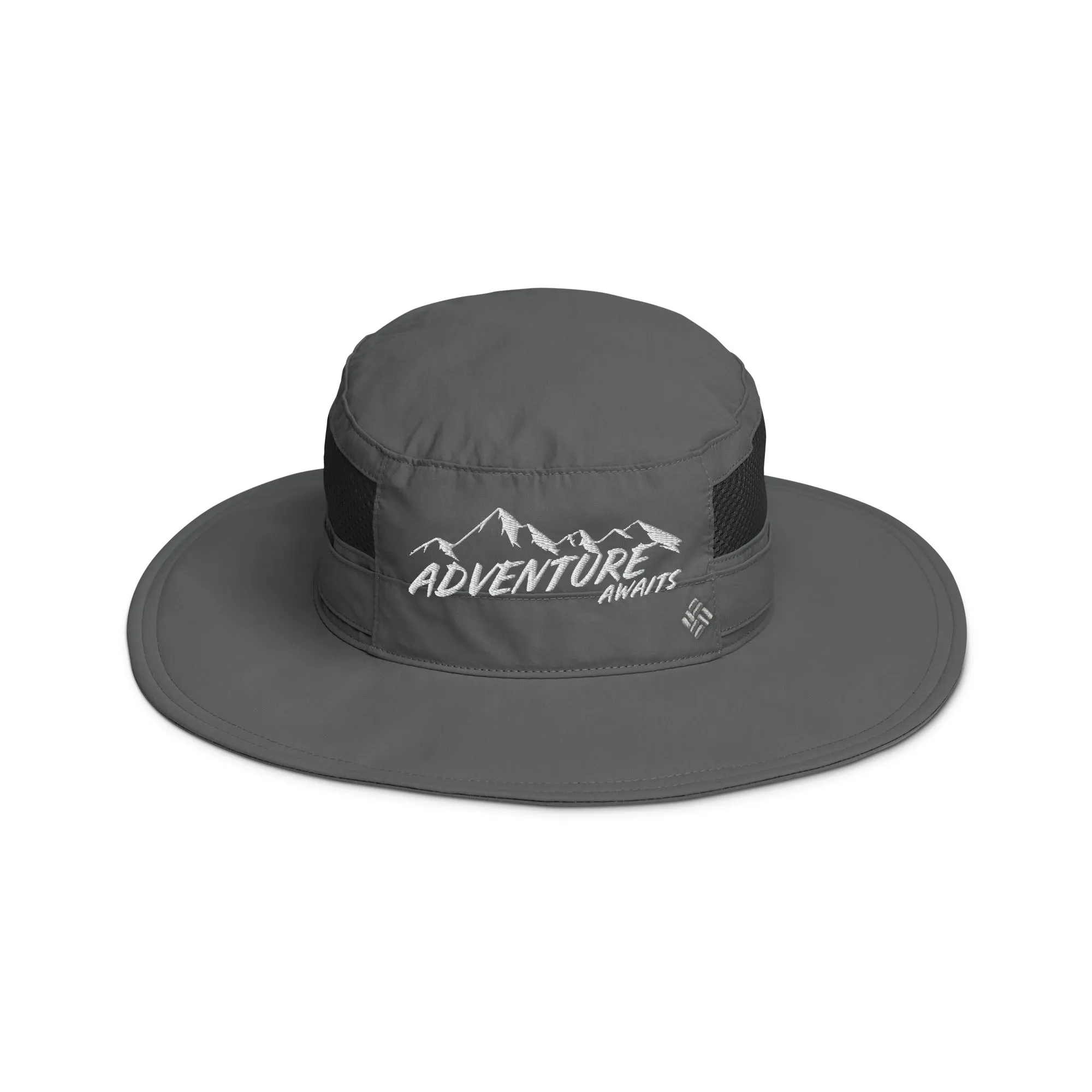 Columbia booney hat, Adventure Awaits Hat, Camping Hat , Hiking Hat, Outdoor, Happy Camper, Mountains Trucker Hat, Gift For Outdoorsman, Columbia booney hat